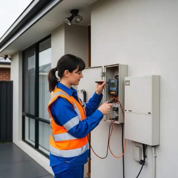 Electrician Checking Switchboard